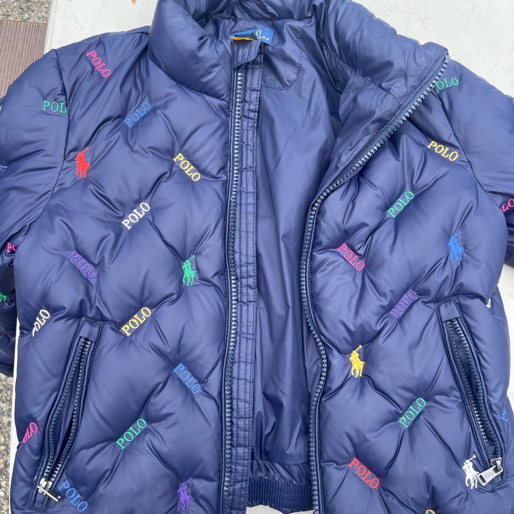 Polo by Ralph Lauren Kids' Multicolor Logo Navy Puffer Jacket